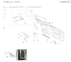 Tesla Model X 2015-2018 - Pack of 2 OEM Falcon Door Closure Components, Interior Trim & Sensor - Satin - 1080487-00-A