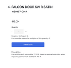 Tesla Model X 2015-2018 - Pack of 2 OEM Falcon Door Closure Components, Interior Trim & Sensor - Satin - 1080487-00-A