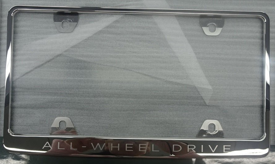 Tesla Model S & X - OEM Rear License Plate “All Wheel Drive” - Silver - 1118487-00-A