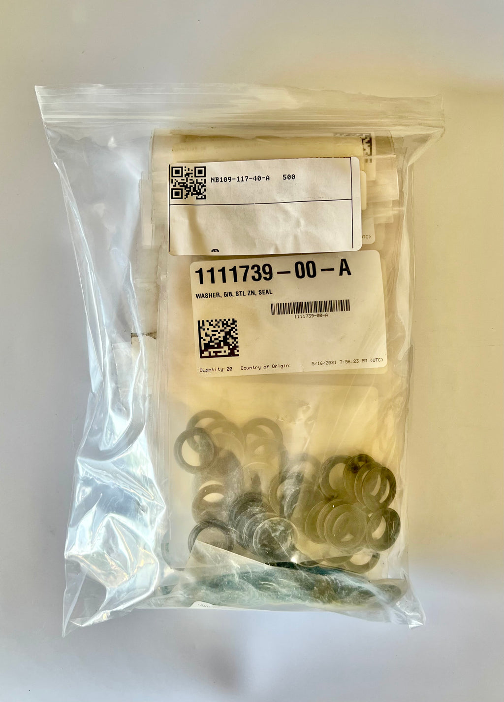 Tesla Model 3 2017-2023 - Pack of 20 OEM Thermal Management Washer 5/8 Steel with Zinc Coating, Seal - 1111739-00-A