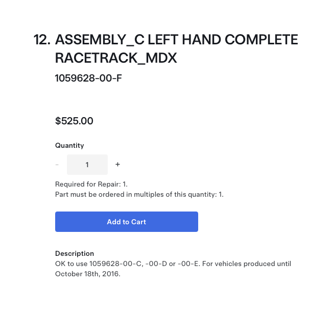 Tesla Model X 2015-2021 - OEM Complete Racetrack Body Trim Upgrade - Assembly C Pillar - Left Hand - 1059628-00-F