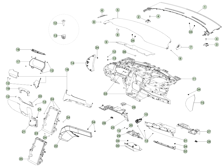 Tesla Model S & X 2015-2021 - OEM Instrument Panel Finisher - Left Hand Drive - Carbon Fiber - 1042771-11-C