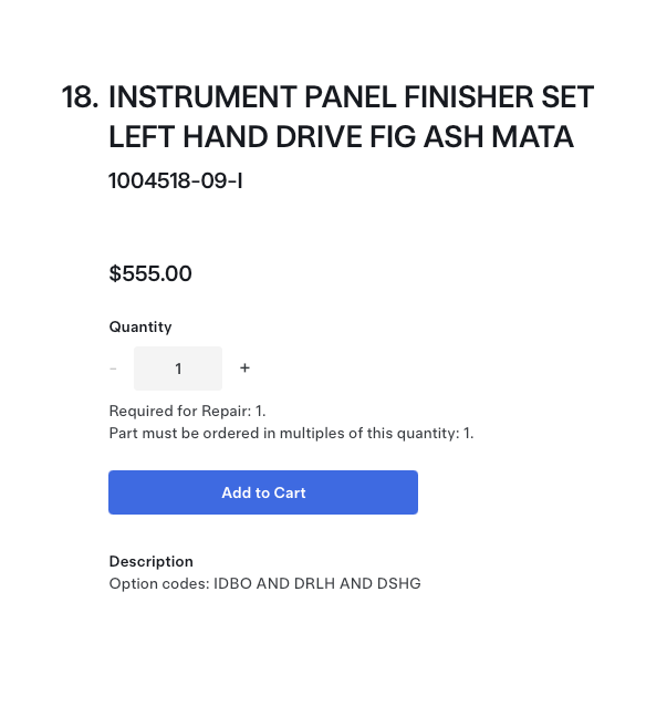 Tesla Model S & X 2015-2021 - OEM Instrument Panel Finisher - Left Hand Drive - Carbon Fiber - 1042771-11-C