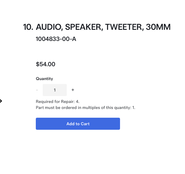 Tesla Model S & X - OEM 30MM Premium Audio Infotainment Speaker Tweeters - 1004833-00-A