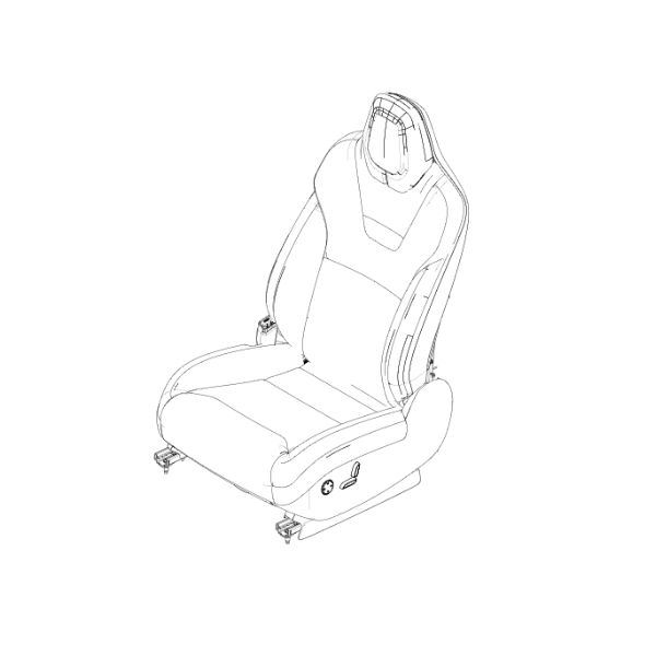 Tesla Model X North America - OEM 1 Row Left Hand Seat Assembly - Pure Vented Black - 9876527-05-A